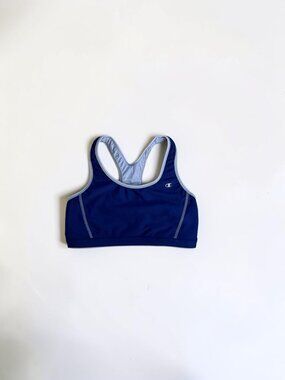 Champion Reversible Sports Bra Blue Gray Racerback Medium Support Size S